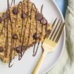 chocolate coffee oatmeal on a white plate