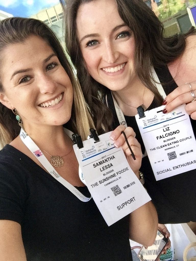 How I Quit My Job + Became a Full Time Food Blogger - two girls at a trade show