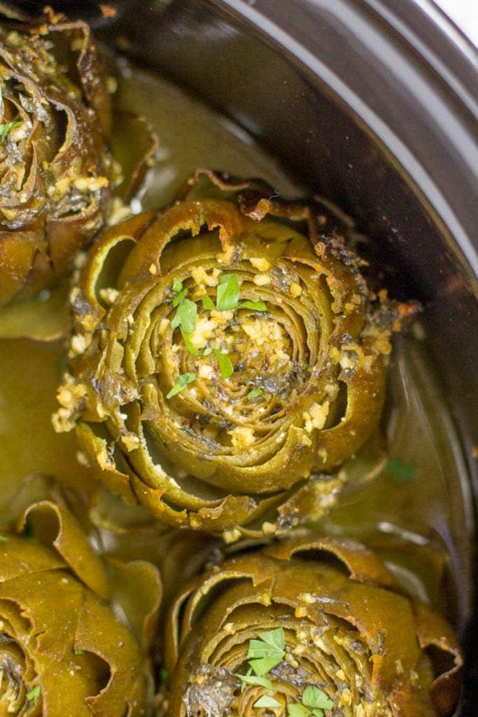 Healthy Crockpot Artichokes