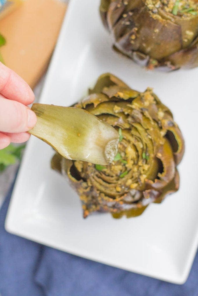 Healthy Crockpot Artichokes