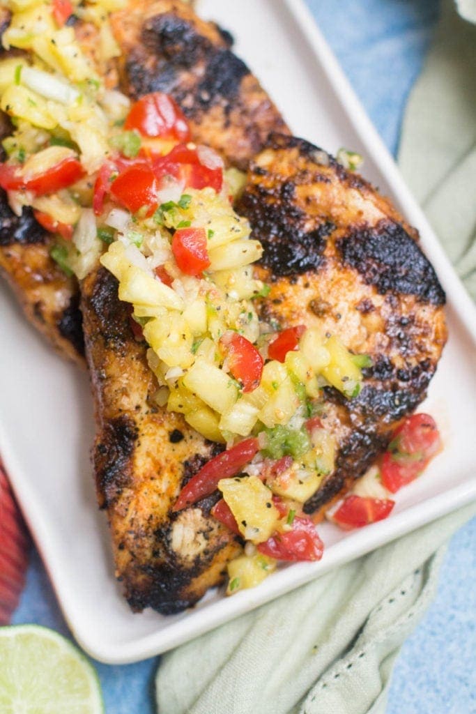 Caribbean Grilled Chicken with Pineapple Salsa