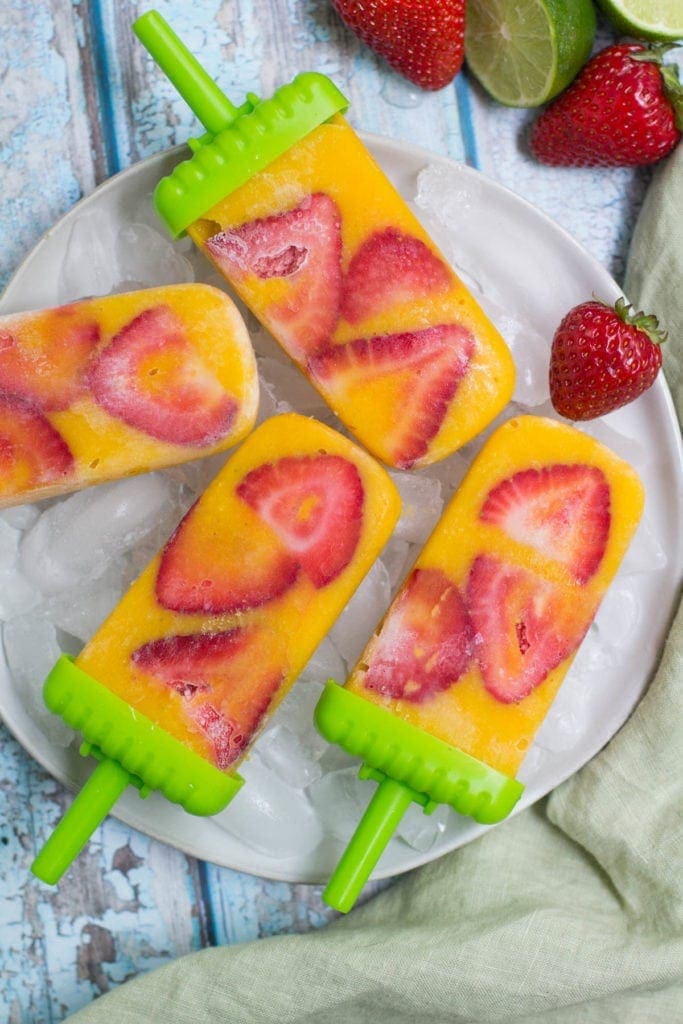 Healthy Strawberry Mango Popsicles Recipe