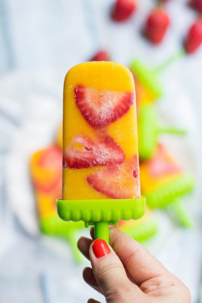 Mango Strawberry Popsicles