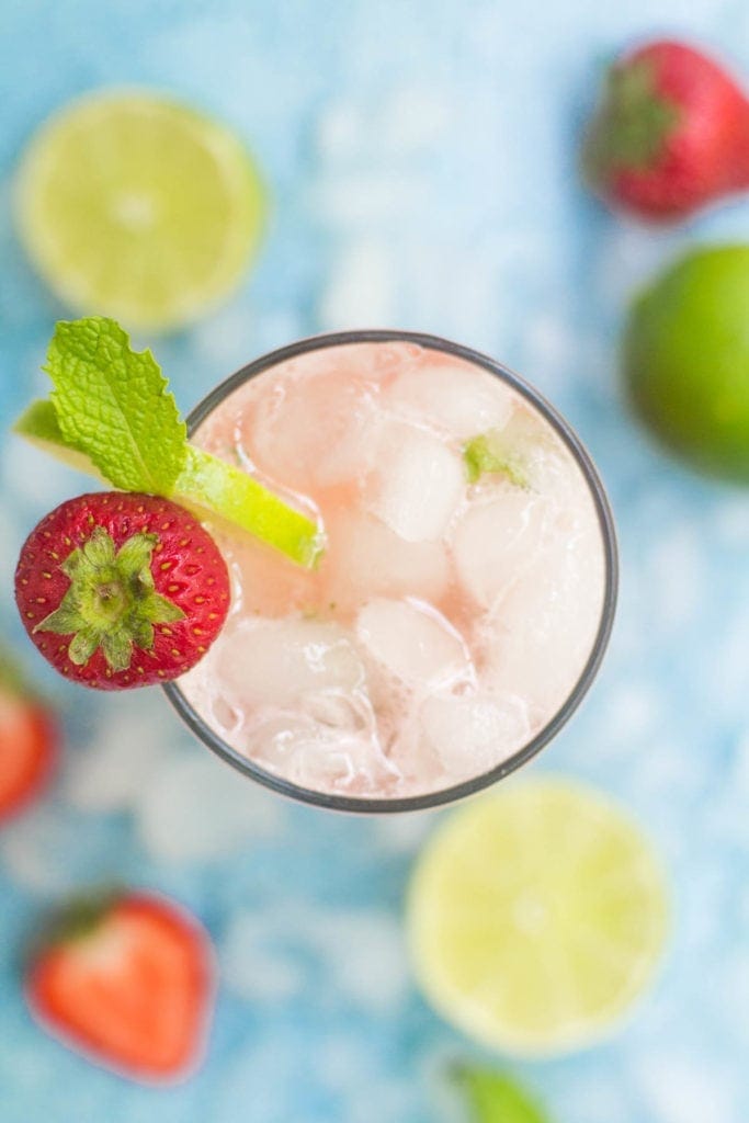 Lighter Strawberry Mojitos