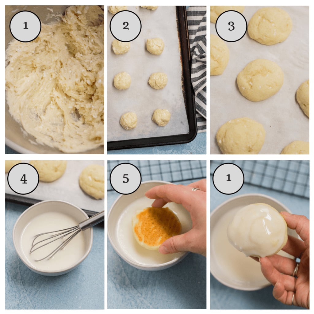 A step by step guide of how to make healthy anginetti cookies in a collage format