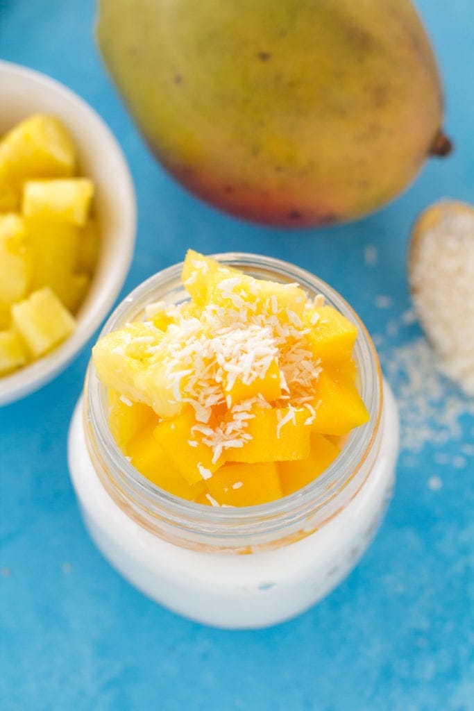 Tropical Coconut Healthy Yogurt Parfait