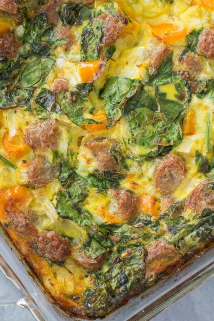 A close up of a Whole30 Breakfast Casserole