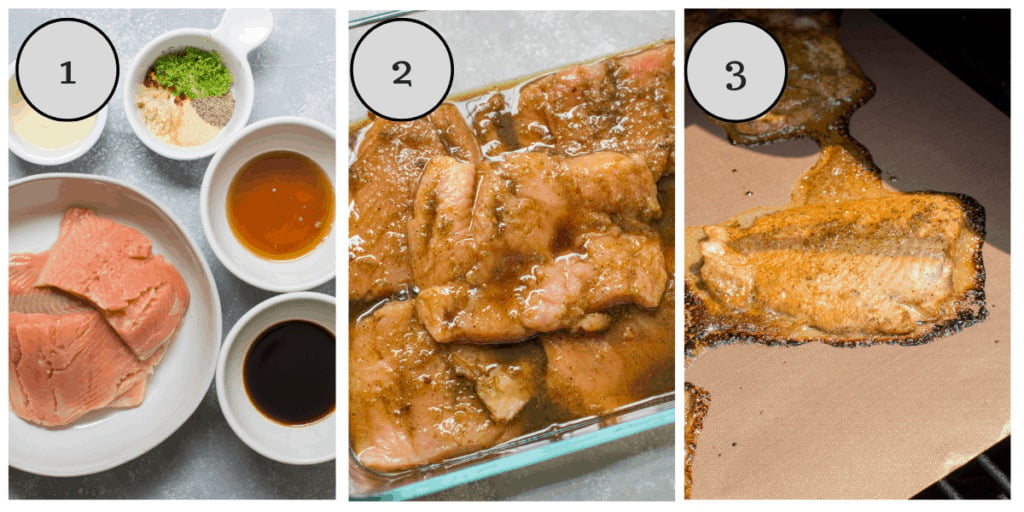 step by step instructions showing how to make asian salmon