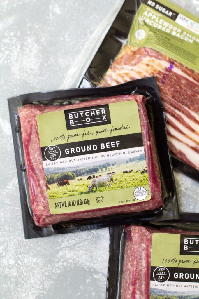 ButcherBox ground beef and bacon