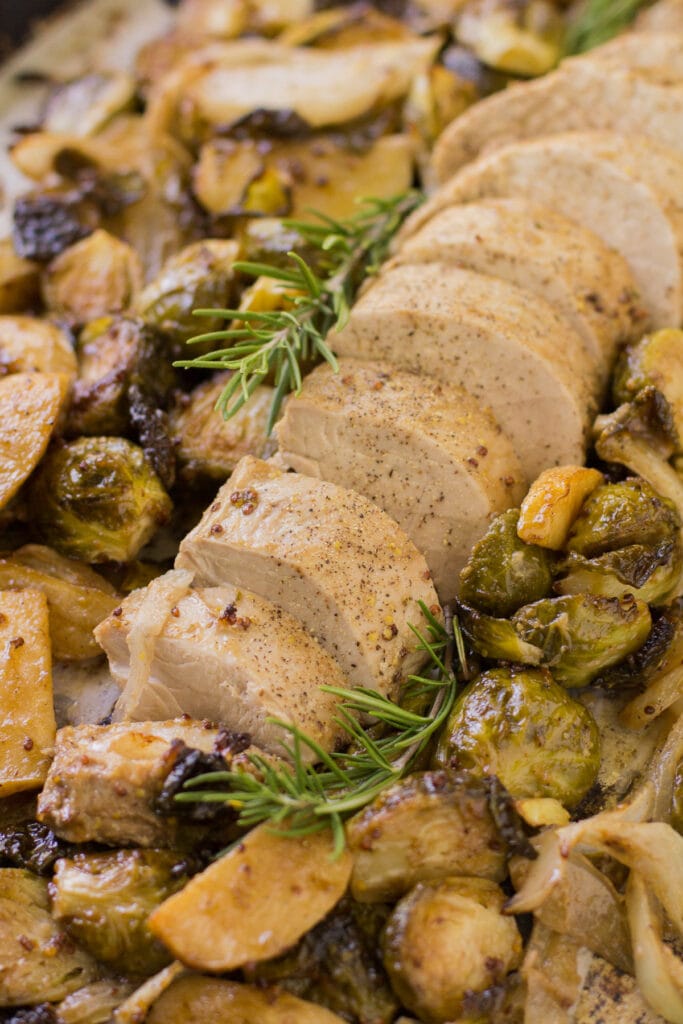 Healthy Sheet Pan Dinners - A healthy pork tenderloin sheet pan dinner