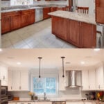 A before and after Kitchen Renovation photo