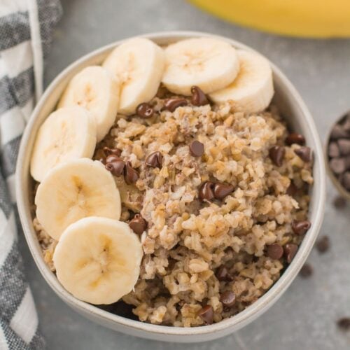 A close up of baked steel cut oatmeal
