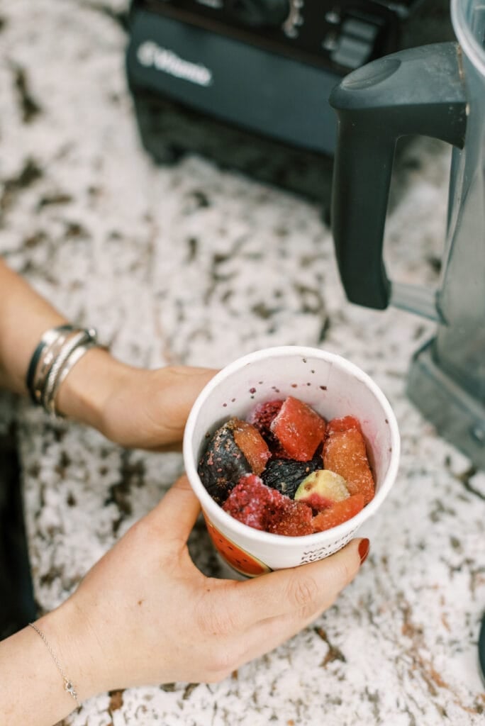 A close up of daily harvest smoothie ingredients