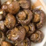 Balsamic Mushrooms in a white ceramic bowl