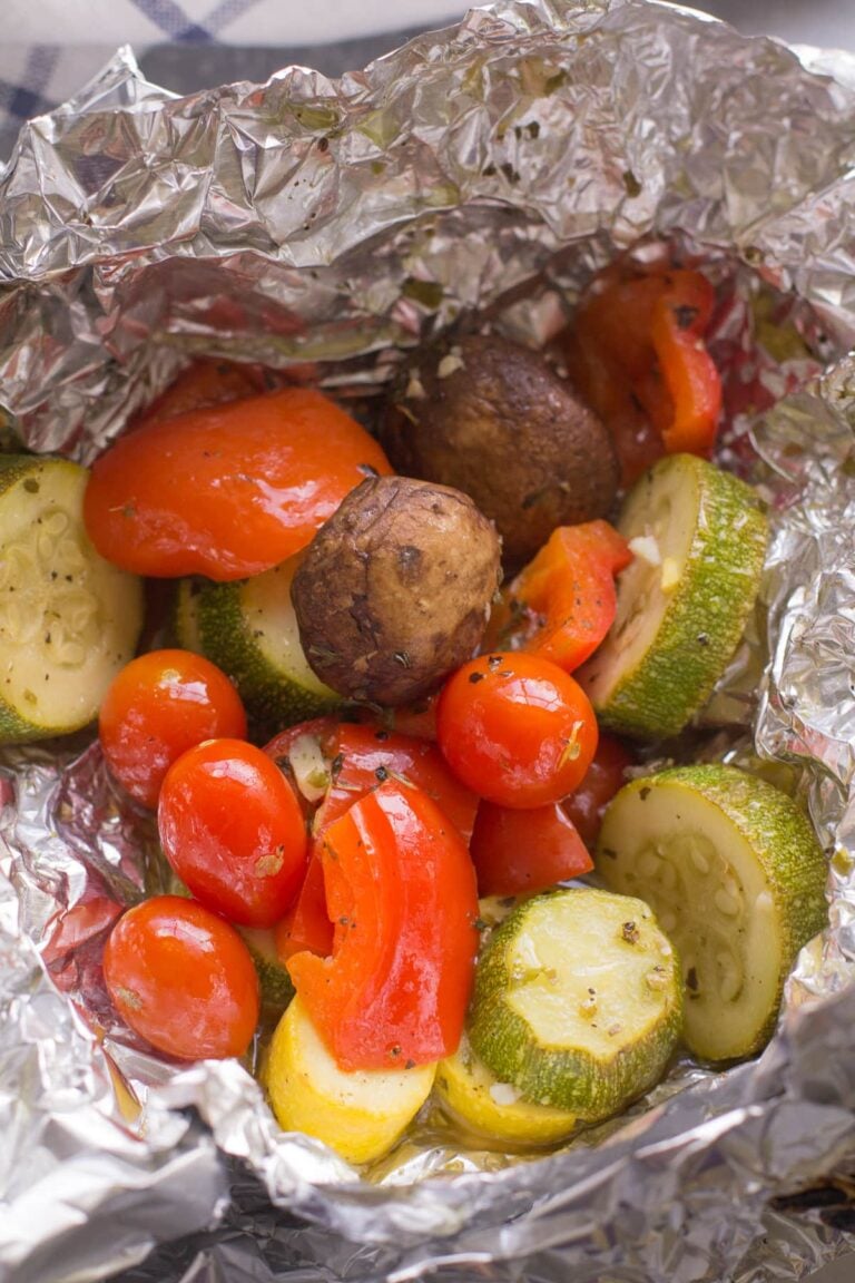 Grilled Vegetables in Foil fresh off the grill