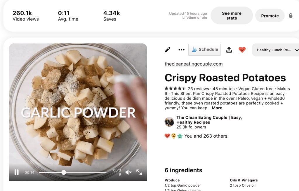 A screenshot of a viral video pin on Pinterest