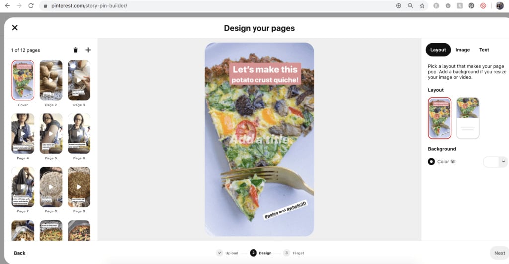 A screenshot showing how to make story pins on Pinterest