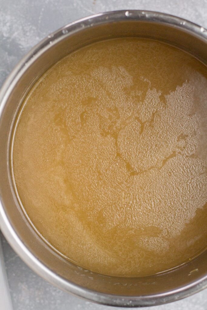 a big pot of Turkey Broth made in an instant pot
