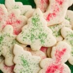 Easy Cut Out Sugar Cookies on a dark green plate