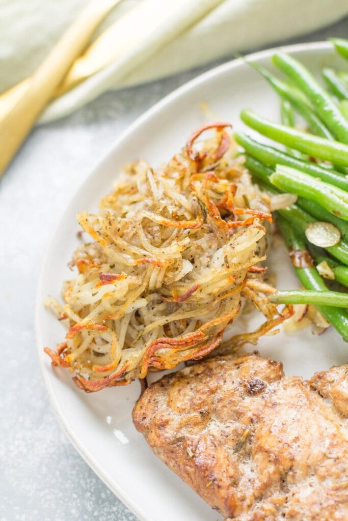 Spiralized Rosemary Potatoes - a Healthy Thanksgiving side dish