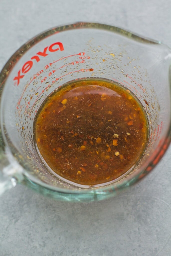 shrimp stir fry sauce being mixed together