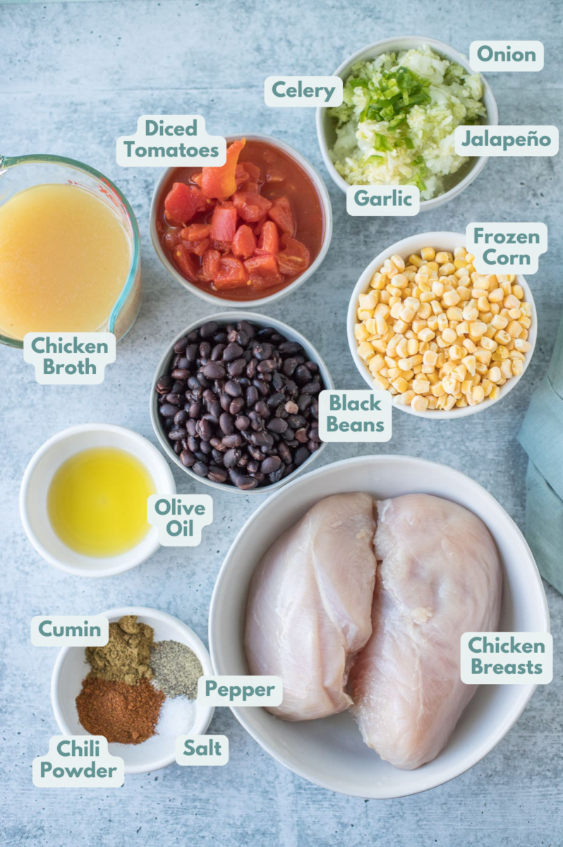 Ingredients for chicken tortilla soup recipe