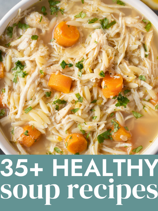An image with Healthy Soup Recipes overlay