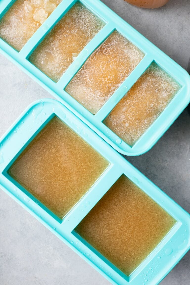 A close up of Souper Cubes - silicone molds for freezing things.