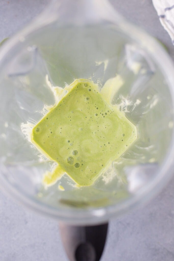 Green smoothie in a blender