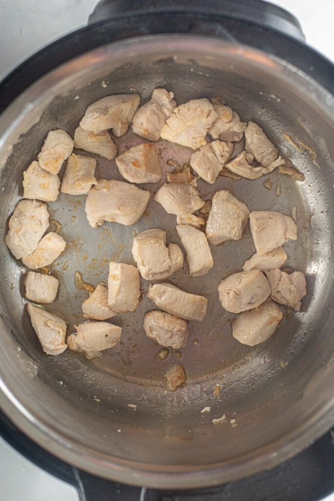 Orange Chicken browning in the instant pot