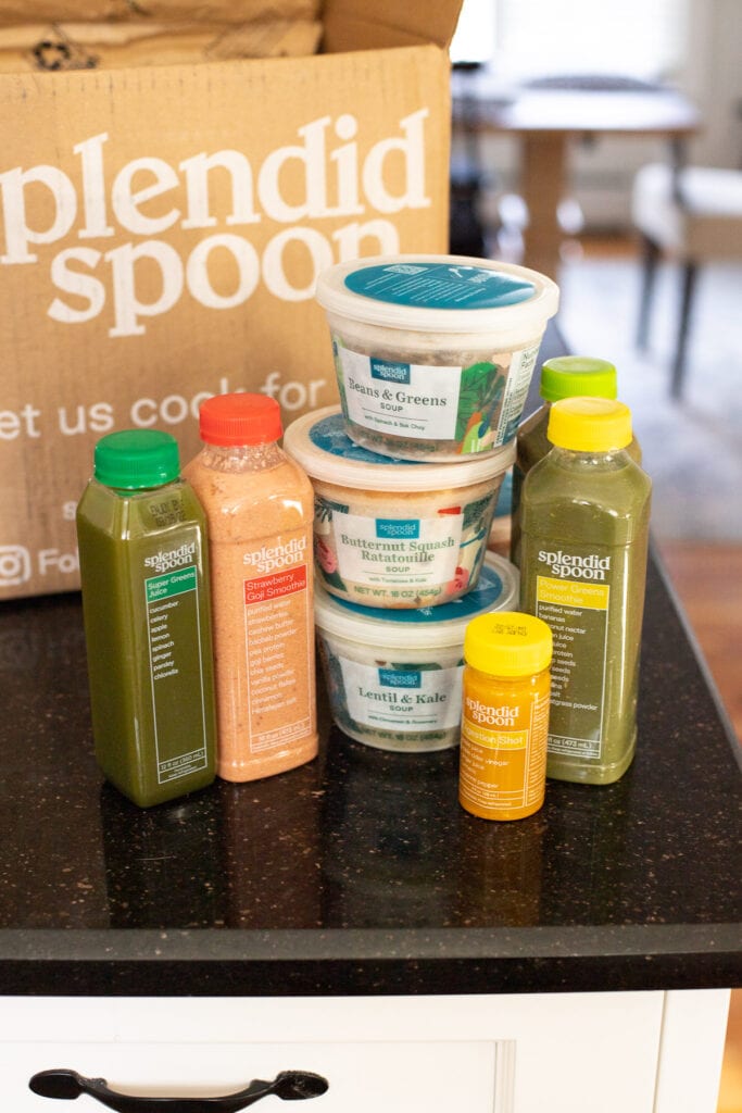 splendid spoon review- all products shown on a kitchen counter