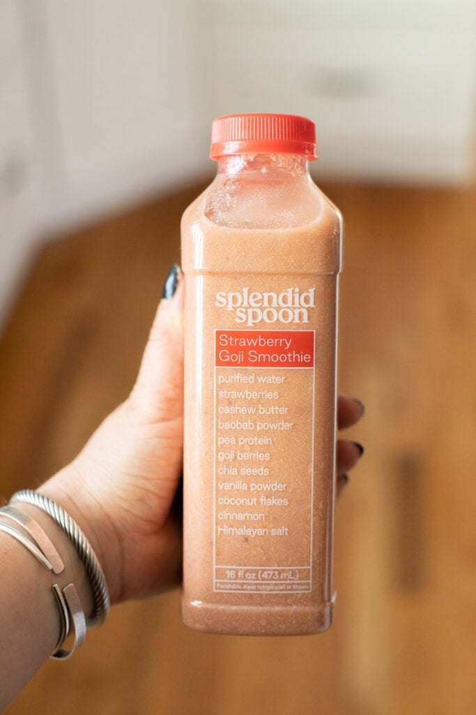 a close up of a splendid spoon smoothie
