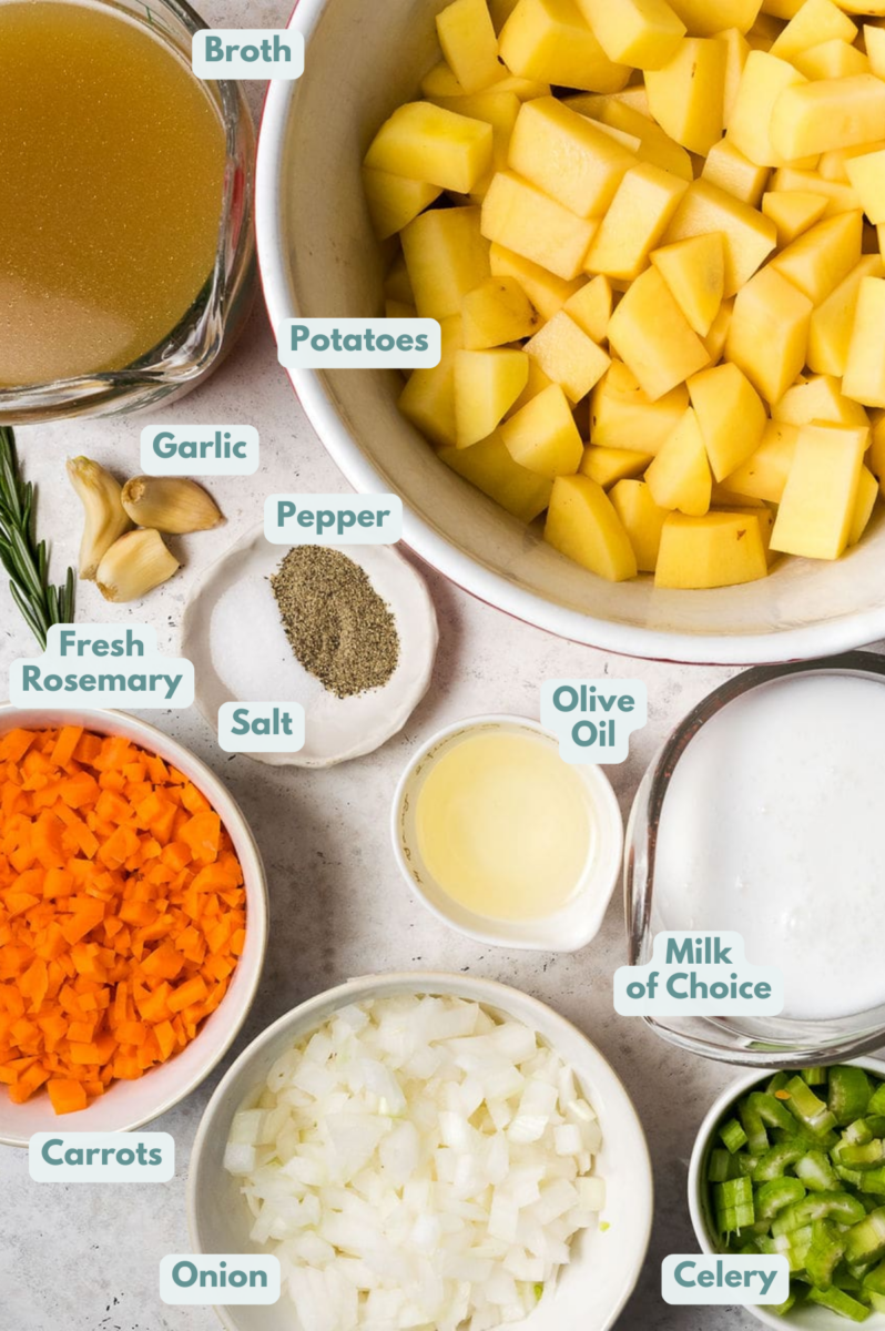 Ingredients for Pressure Cooker Potato Soup