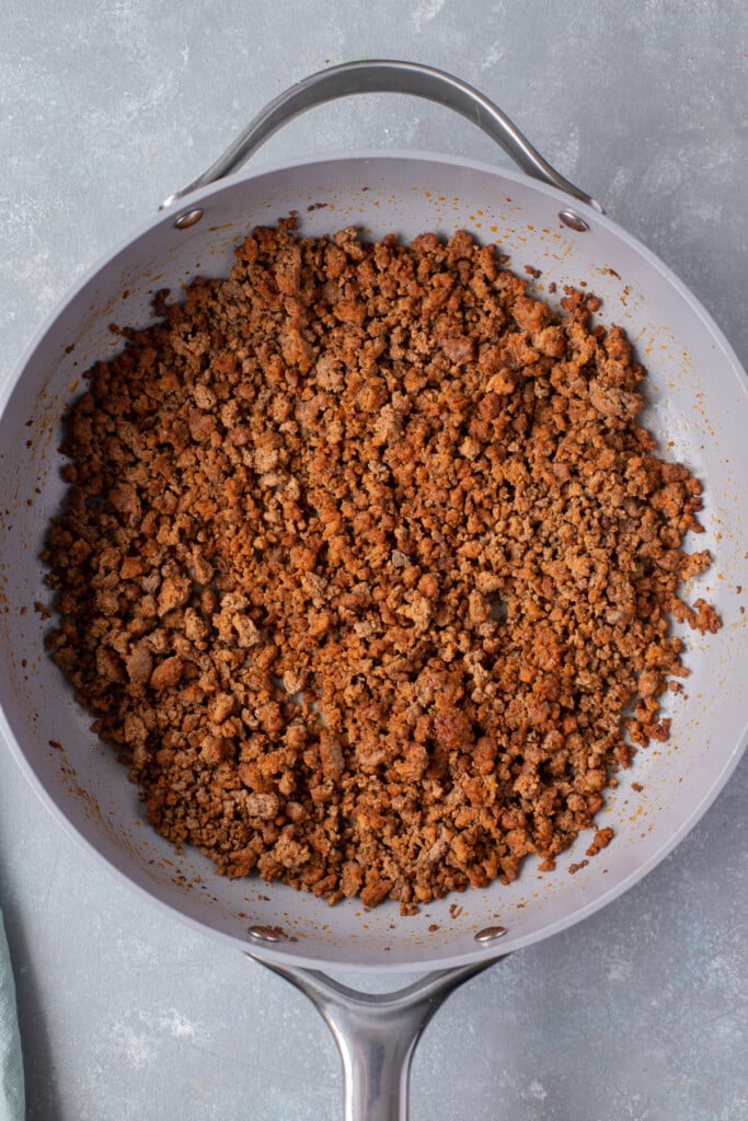 ground been browning in a skillet for taco salad