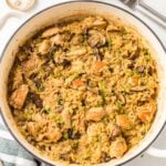 Chicken Marsala Orzo in a large pot.